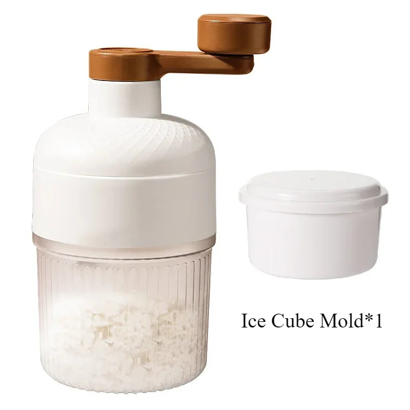 Household Small Size Hand-Operated Making Smoothie Machine with Ice Cube Mold Kitchen Hand Shaved Ice Breaker Ice Crusher
