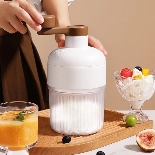 Household Small Size Hand-Operated Making Smoothie Machine with Ice Cube Mold Kitchen Hand Shaved Ice Breaker Ice Crusher