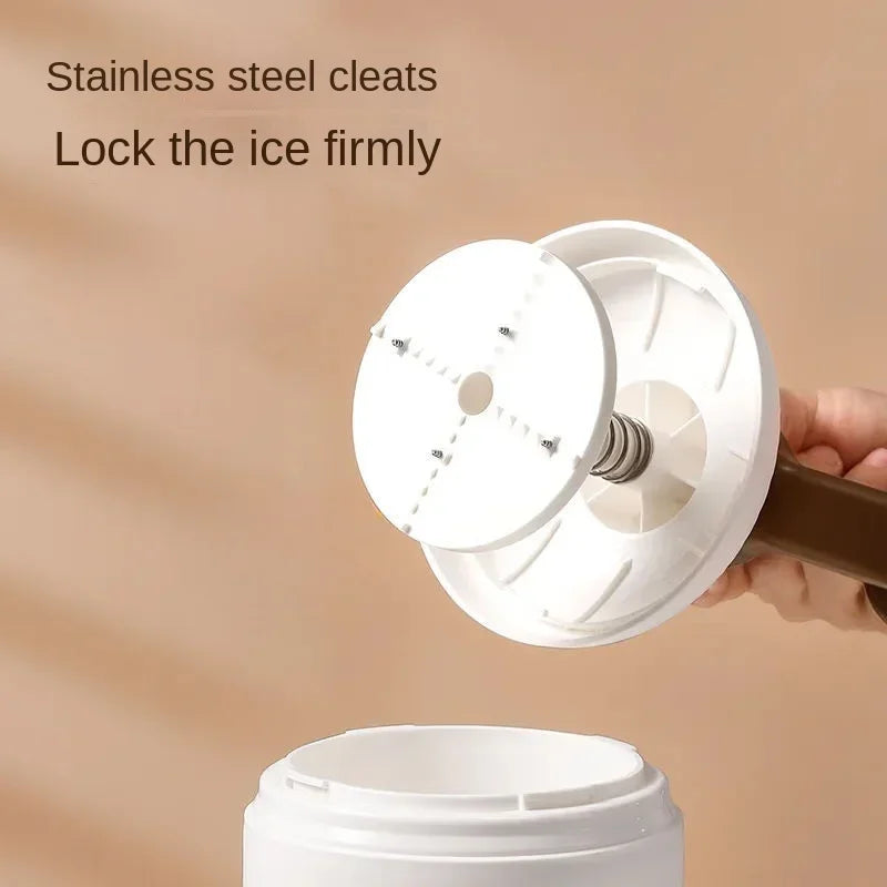Household Small Size Hand-Operated Making Smoothie Machine with Ice Cube Mold Kitchen Hand Shaved Ice Breaker Ice Crusher